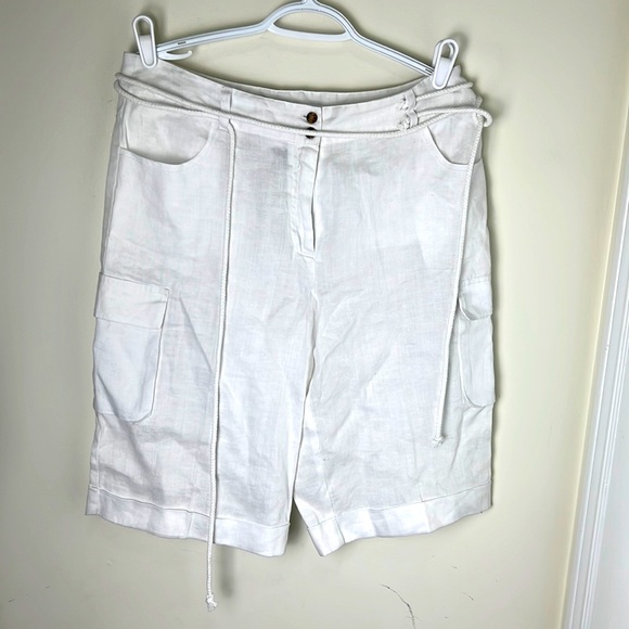 Ecologie White Line  With Side Pockets Shorts Size 10 - Picture 1 of 6
